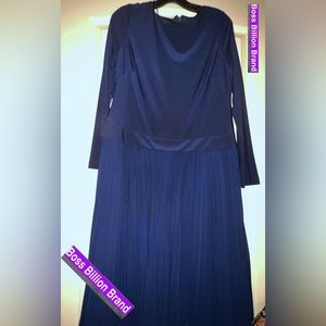 ADRIANNA PAPELL NAVY BLUE DRESSY DRESS. TAFFY - XL